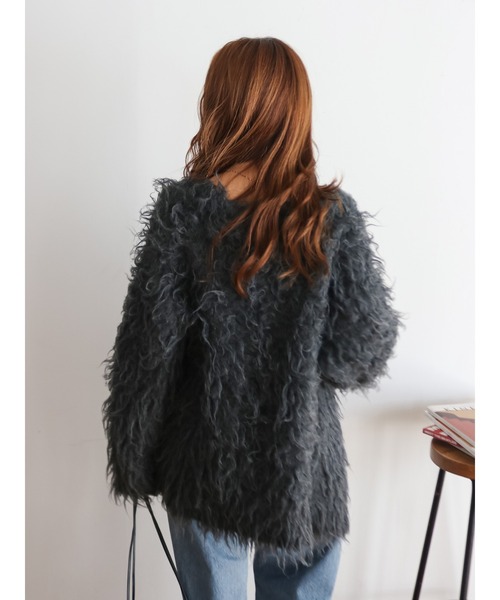 Ungrid（アングリッド）の「起毛ニットアンサンブル（カーディガン/ボレロ・レディース・チャコールグレー/イエロー/ヘザーグレー/オレンジ・FREE）」の16枚目の写真