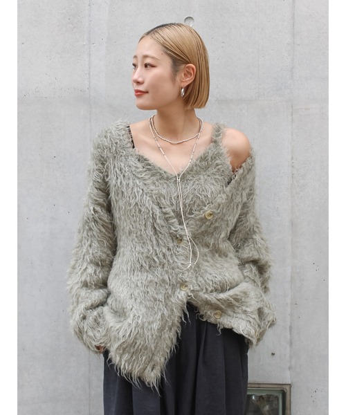 Ungrid（アングリッド）の「起毛ニットアンサンブル（カーディガン/ボレロ・レディース・チャコールグレー/イエロー/ヘザーグレー/オレンジ・FREE）」の19枚目の写真