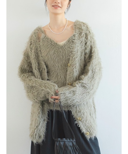 Ungrid（アングリッド）の「起毛ニットアンサンブル（カーディガン/ボレロ・レディース・チャコールグレー/イエロー/ヘザーグレー/オレンジ・FREE）」の18枚目の写真