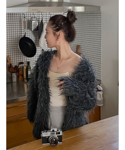 Ungrid（アングリッド）の「起毛ニットアンサンブル（カーディガン/ボレロ・レディース・チャコールグレー/イエロー/ヘザーグレー/オレンジ・FREE）」の21枚目の写真