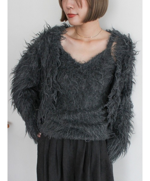 Ungrid（アングリッド）の「起毛ニットアンサンブル（カーディガン/ボレロ・レディース・チャコールグレー/イエロー/ヘザーグレー/オレンジ・FREE）」の22枚目の写真