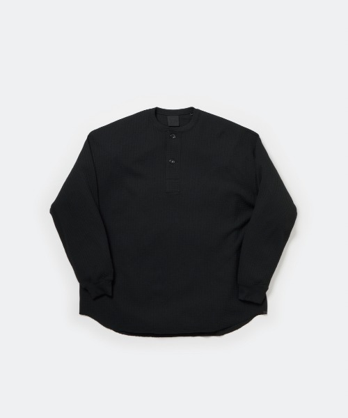 DAIWA PIER39（ダイワピア39）の「DAIWA PIER39 TECH THERMAL HENLEY L/S BE-33025W（Tシャツ/カットソー・メンズ・ブラック/オフホワイト・X-LARGE/SMALL/MEDIUM/LARGE）」の2枚目の写真