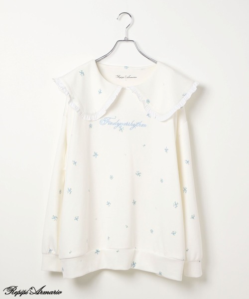 repipi armario（レピピ アルマリオ）の「【girly line】idolビッグカラーワンピース（ワンピース・キッズ・グレー/その他/サックスブルー・SMALL/MEDIUM/LARGE）」の3枚目の写真