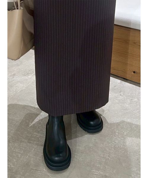 Mila Owen サイドゴアブーツ ブラック 38 Mila Owen（ミラオーウェン）の「トラックソールサイドゴア