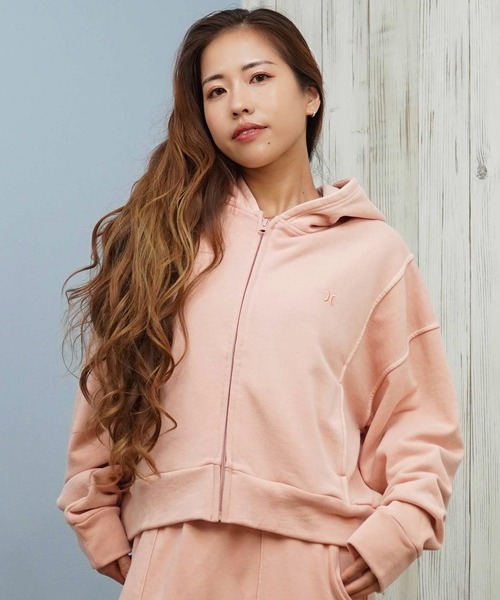 Hurley (ハーレー)の「Hurley/ハーレー ジップアップ パーカー スウェット フーディー ワンポイント ロゴ 裏毛 セットアップ対応 SWEAT PIGMENT FZ HOODIE WCFF252030(パーカー・レディース・ブラック/カーキブラウン/ネイビー/ライトピンク・M)」の10枚目の写真