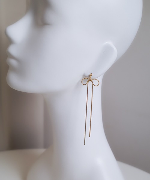 CERCA(チェルカ)の「saran jewelry/ロング リボンチェーン ピアス(ピアス(両耳用)・レディース・シルバー/ゴールド・FREE)」の8枚目の写真