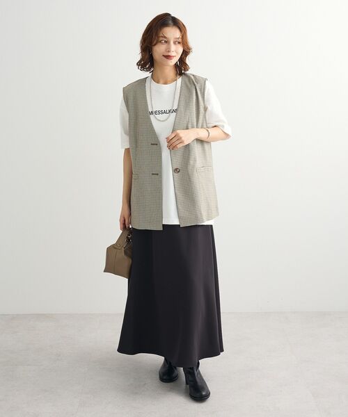 ELENCARE DUE（エレンカーレデュエ）の「・ELENCARE DUE ロゴptTEE（Tシャツ/カットソー・レディース・カーキ/ブラック/オフホワイト・FREE）」の13枚目の写真