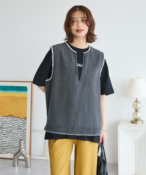 ELENCARE DUE（エレンカーレデュエ）の「・ELENCARE DUE ロゴptTEE（Tシャツ/カットソー・レディース・カーキ/ブラック/オフホワイト・FREE）」の22枚目の写真