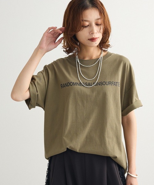 ELENCARE DUE（エレンカーレデュエ）の「・ELENCARE DUE ロゴptTEE（Tシャツ/カットソー・レディース・カーキ/ブラック/オフホワイト・FREE）」の3枚目の写真