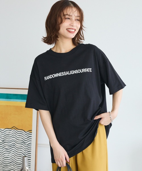 ELENCARE DUE（エレンカーレデュエ）の「・ELENCARE DUE ロゴptTEE（Tシャツ/カットソー・レディース・カーキ/ブラック/オフホワイト・FREE）」の2枚目の写真