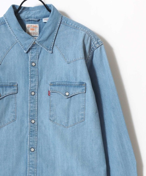 Levi's（リーバイス）の「Levi's/リーバイス DENIM WESTERN SHIRT/レギュラーフィット デニム ウエスタンシャツ/レギュラーカラーシャツ/レディース メンズ（シャツ/ブラウス・メンズ・インディゴブルー/ライトインディゴブルー・M/XL/L）」の4枚目の写真