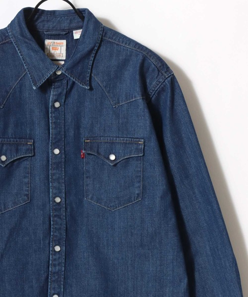 Levi's（リーバイス）の「Levi's/リーバイス DENIM WESTERN SHIRT/レギュラーフィット デニム ウエスタンシャツ/レギュラーカラーシャツ/レディース メンズ（シャツ/ブラウス・メンズ・インディゴブルー/ライトインディゴブルー・M/XL/L）」の3枚目の写真