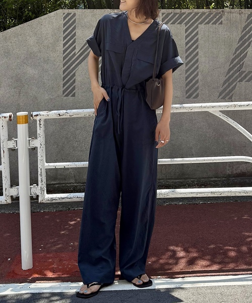 セール】追加3 ダブルポケットVネックオールインワン（その他パンツ