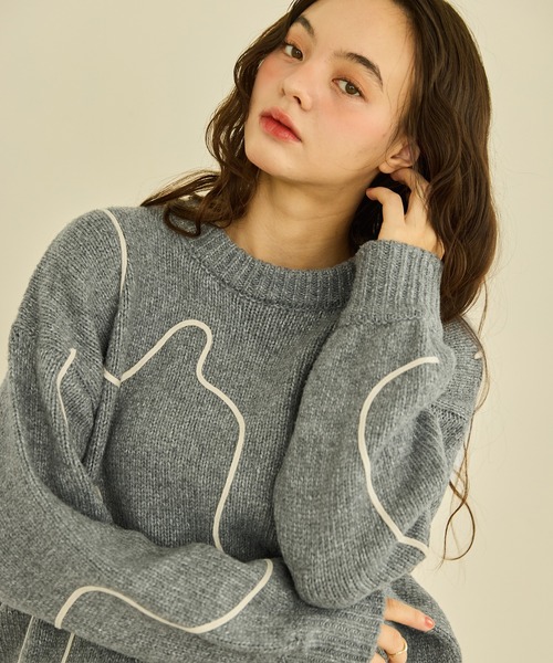 nuance tape line knit/ニュアンステープラインニット（ニット