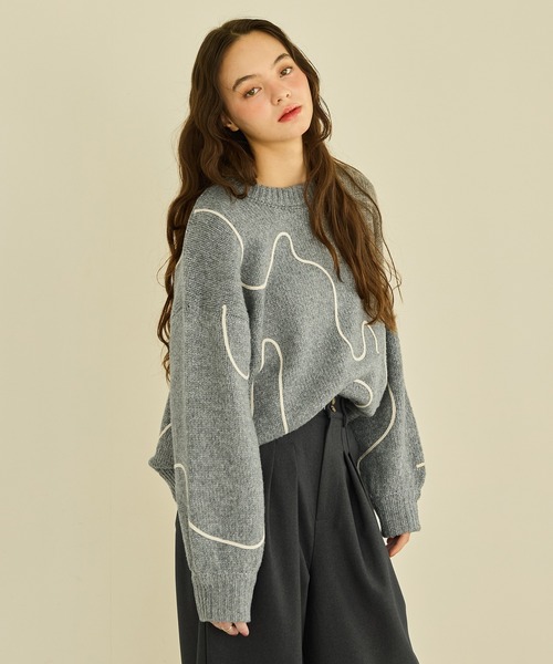 nuance tape line knit/ニュアンステープラインニット（ニット