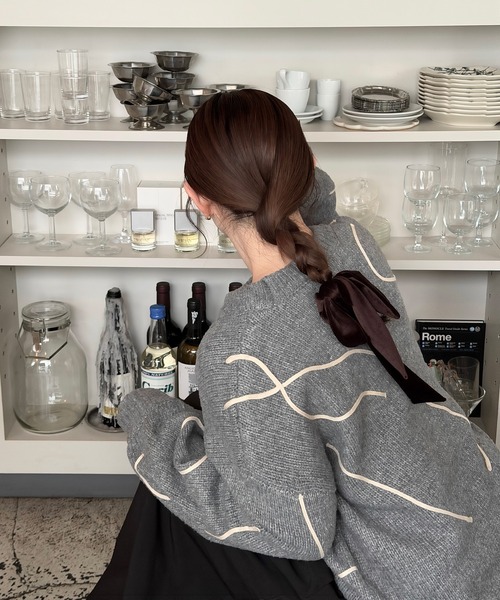 OLUN（オルン）の「nuance tape line knit/ニュアンステープライン