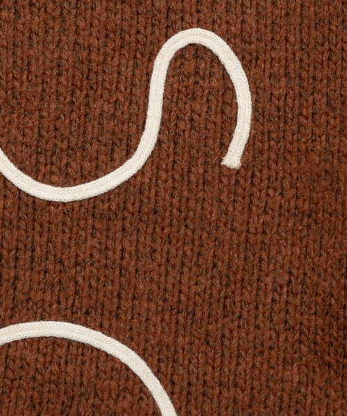 OLUN（オルン）の「nuance tape line knit/ニュアンステープラインニット（ニット/セーター・レディース・テラコッタ/グレー/アイボリー・FREE）」の21枚目の写真