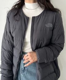 THE NORTH FACE（ザノースフェイス）の「国内未発売 THE NORTH FACE(ザ・ノースフェイス)/軽量 ワンポイントロゴ ノーカラー ブルゾン ダウンジャケット/M'S POPLAR DOWN JACKET (RDS)（ブルゾン・レディース）」