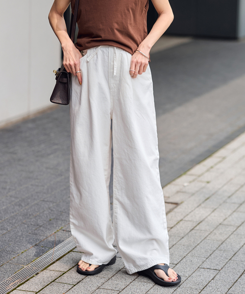 FRAMeWORK(フレームワーク)の「≪追加≫ライトオンスデニムイージーパンツ(デニムパンツ・レディース・ネイビー/ホワイト・36/38)」の12枚目の写真