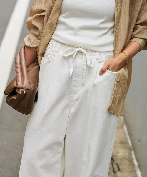 FRAMeWORK(フレームワーク)の「≪追加≫ライトオンスデニムイージーパンツ(デニムパンツ・レディース・ネイビー/ホワイト・36/38)」の19枚目の写真