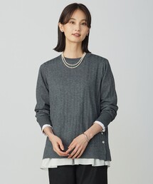 WORETED WOOL BLEND クルーネック ニット