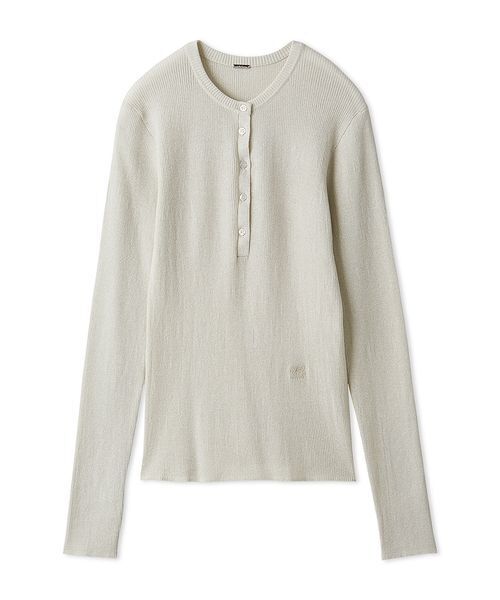 ヘンリーネックシアーリブニットプルオーバー（ニット/セーター