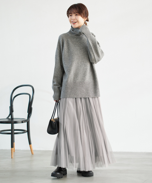 Spick & Span（スピックアンドスパン）の「ランダムチュールプリーツスカート（スカート・レディース・ブラック/グレー/モカ・38/36）」の5枚目の写真