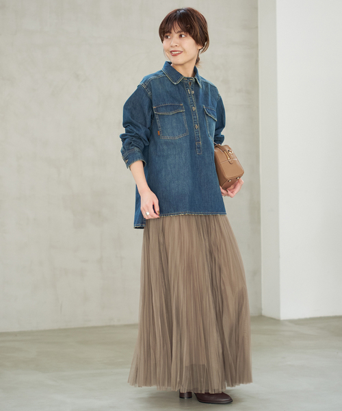 Spick & Span（スピックアンドスパン）の「ランダムチュールプリーツスカート（スカート・レディース・ブラック/グレー/モカ・38/36）」の6枚目の写真