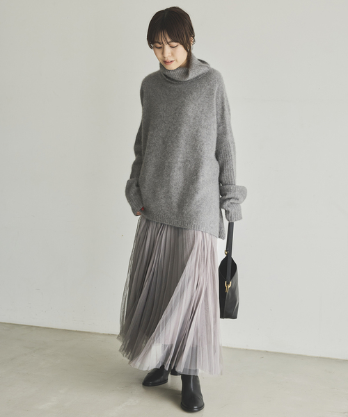 Spick & Span（スピックアンドスパン）の「ランダムチュールプリーツスカート（スカート・レディース・ブラック/グレー/モカ・38/36）」の21枚目の写真