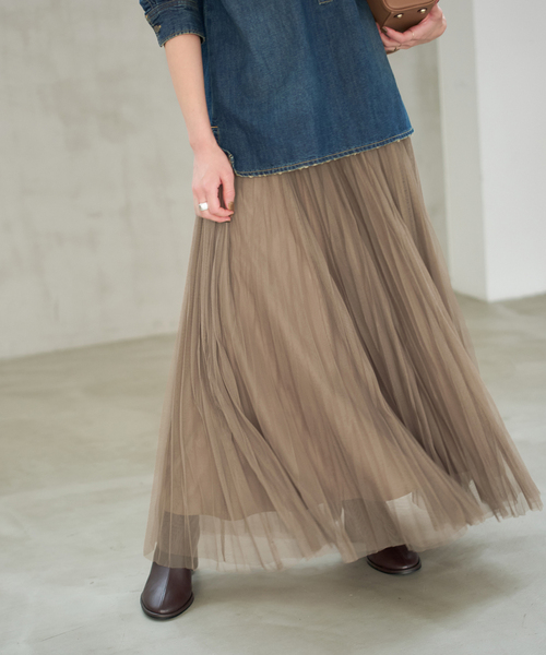 Spick & Span（スピックアンドスパン）の「ランダムチュールプリーツスカート（スカート・レディース・ブラック/グレー/モカ・38/36）」の22枚目の写真