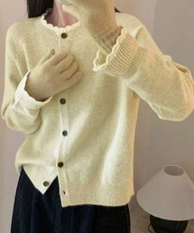 カーディガン/ボレロ（ホワイト/白色系・ライン柄）ファッション通販