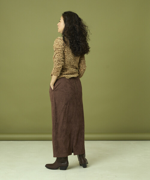 Freada（フリーダ）の「Freada/フリーダ メッシュ ベロア トップス（Tシャツ/カットソー・レディース・ブラック/ブルー/ベージュ・ONE SIZE）」の21枚目の写真