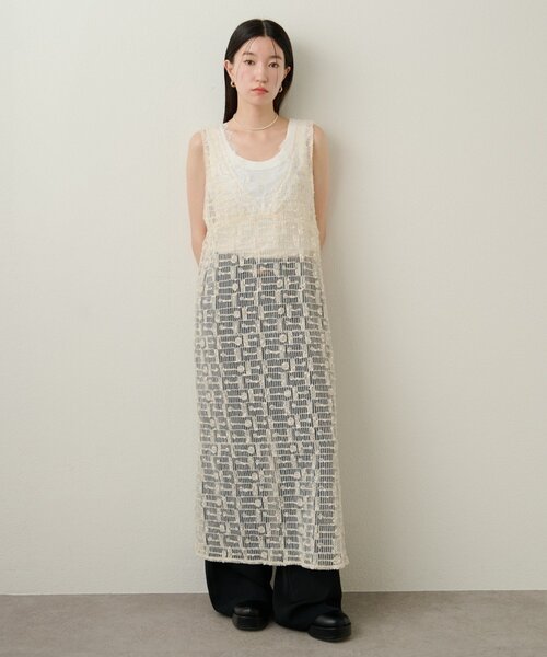 Omekashi（オメカシ）の「2WAYレースワンピース（ワンピース・レディース・ブラック/オフホワイト・38/36）」の12枚目の写真