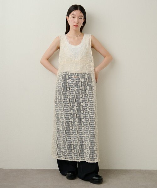 Omekashi（オメカシ）の「2WAYレースワンピース（ワンピース・レディース・ブラック/オフホワイト・38/36）」の13枚目の写真