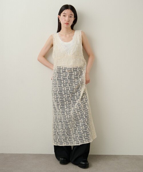 Omekashi（オメカシ）の「2WAYレースワンピース（ワンピース・レディース・ブラック/オフホワイト・38/36）」の14枚目の写真