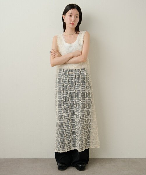 Omekashi（オメカシ）の「2WAYレースワンピース（ワンピース・レディース・ブラック/オフホワイト・38/36）」の16枚目の写真