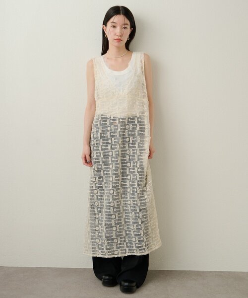 Omekashi（オメカシ）の「2WAYレースワンピース（ワンピース・レディース・ブラック/オフホワイト・38/36）」の8枚目の写真