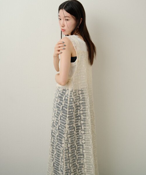 Omekashi（オメカシ）の「2WAYレースワンピース（ワンピース・レディース・ブラック/オフホワイト・38/36）」の3枚目の写真