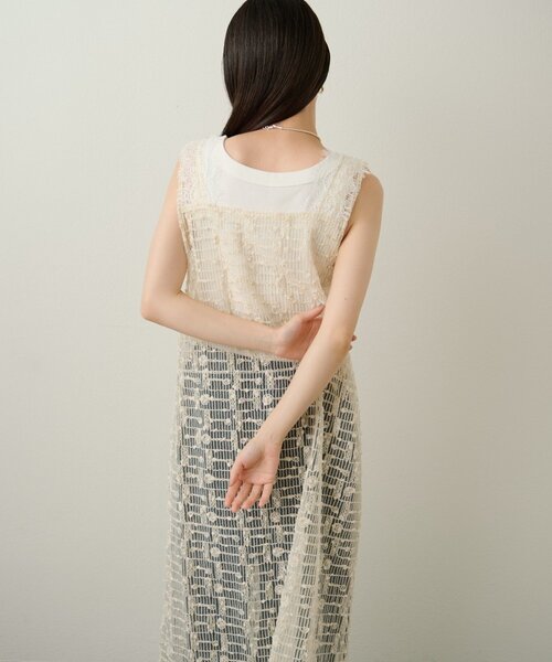 Omekashi（オメカシ）の「2WAYレースワンピース（ワンピース・レディース・ブラック/オフホワイト・38/36）」の5枚目の写真