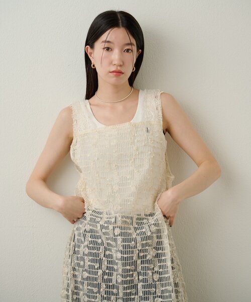 Omekashi（オメカシ）の「2WAYレースワンピース（ワンピース・レディース・ブラック/オフホワイト・38/36）」の6枚目の写真