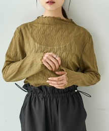 mil（ミル）の「ウェーブ柄 シアートップス【588094】（Tシャツ/カットソー）」