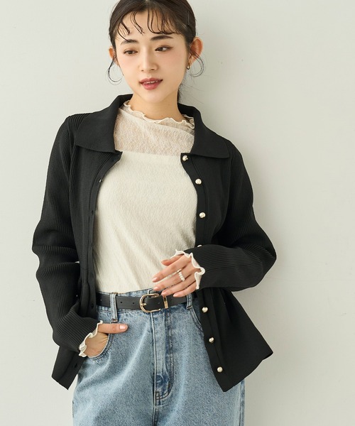 ニュアンス柄 シアートップス【588094】（Tシャツ/カットソー）｜mil