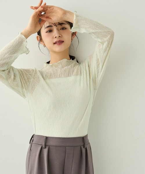 ニュアンス柄 シアートップス【588094】（Tシャツ/カットソー）｜mil