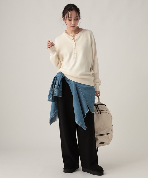 Elura(エルーラ)の「もっちりモイストワッフルプルオーバー/582761(ニット/セーター・レディース・ホワイト/ブラック/ブラウン/オレンジ・FREE)」の6枚目の写真