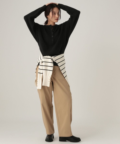 Elura(エルーラ)の「もっちりモイストワッフルプルオーバー/582761(ニット/セーター・レディース・ホワイト/ブラック/ブラウン/オレンジ・FREE)」の9枚目の写真