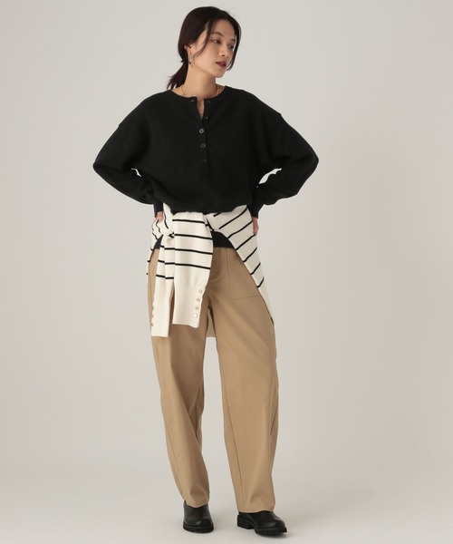 Elura(エルーラ)の「もっちりモイストワッフルプルオーバー/582761(ニット/セーター・レディース・ホワイト/ブラック/ブラウン/オレンジ・FREE)」の11枚目の写真