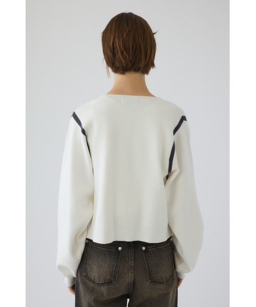 RIM.ARK(リムアーク)の「Line compact knit CD ラインコンパクトニットカーディガン(カーディガン/ボレロ・レディース・ブラック/ブラウン/ホワイト・FREE)」の7枚目の写真