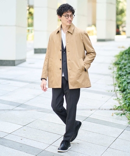 a.v.v（アーヴェヴェ）の「針抜きジャカードＶネックＴシャツ【洗濯機で洗える/毛玉になりにくい】通勤/ビジネス/ジャケット〈ON/OFF SERIES〉（Tシャツ/カットソー・メンズ・ホワイト/ブラック/ブルー・50/46/48）」の9枚目の写真