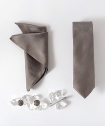 ZIP FIVE（ジップファイブ）の「ヘリンボーン シルク編みネクタイ メンズ スーツ ギフト箱4点セット ナロータイ（ネクタイ）」