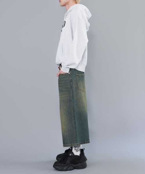 SPINNS(スピンズ)の「短丈スウェットパーカー/チェック/パッチワークロゴ/ショート丈(パーカー・メンズ・ブラック/ネイビー/杢グレー/アッシュグレー・ONESIZE)」の19枚目の写真